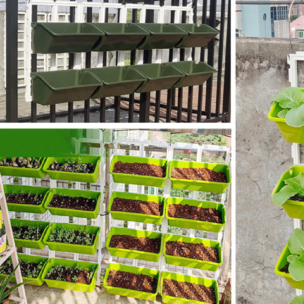 Vertical Plant Storage with 8 Pockets - Wall - Mounted Plant Shelf for Balcony and Garden