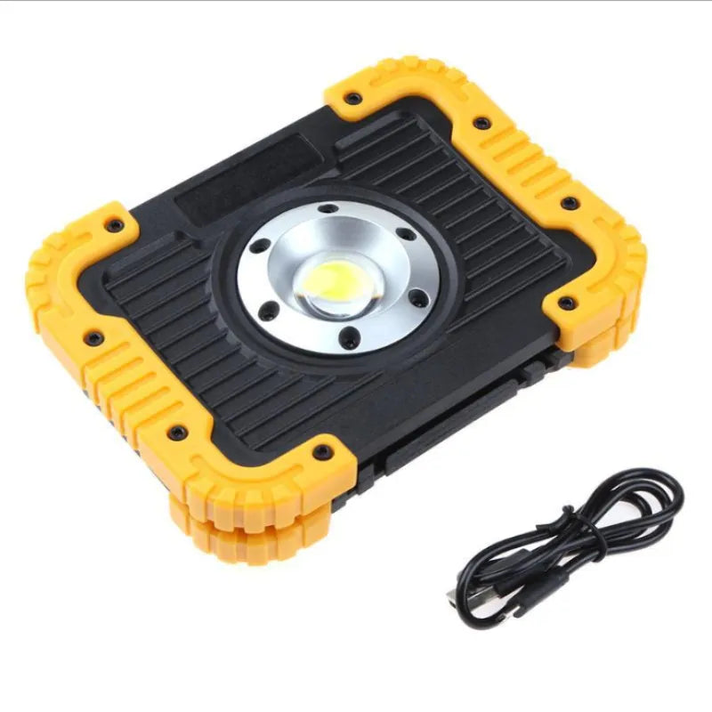 Rechargeable LED Construction Site Floodlight - Portable Work Light With USB And Robust Cover
