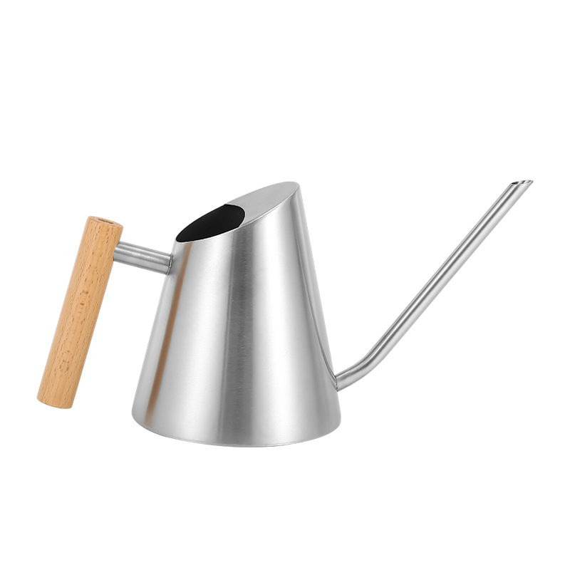 Modern Watering Can with Wooden Handle - Stylish Watering Can for Plants in the Garden