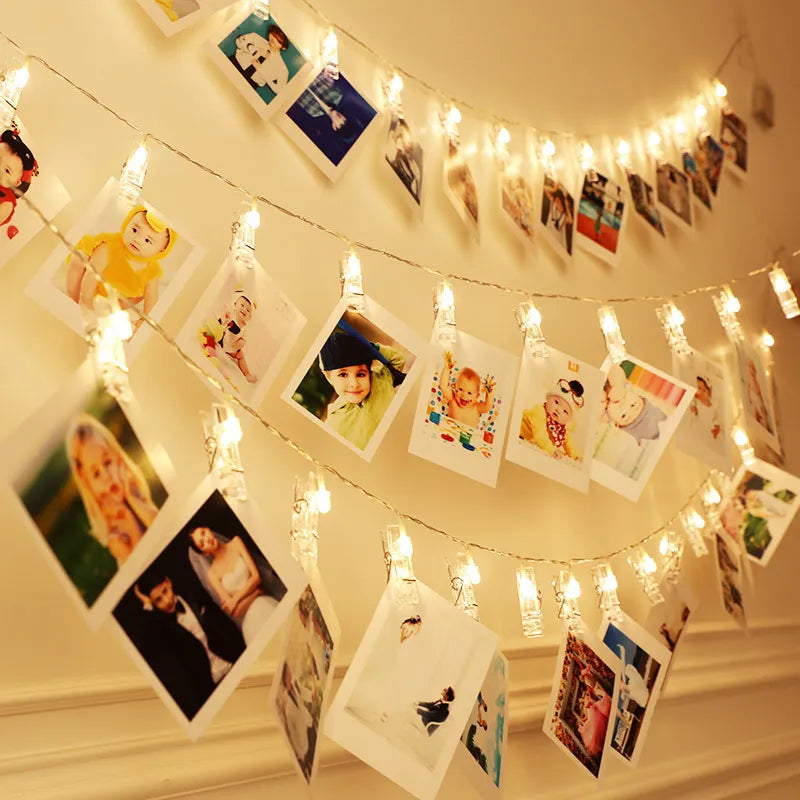 Led Photo Clip Light Chain With Battery Operation - Colour - Changing Lights For Decoration And Photo Presentation