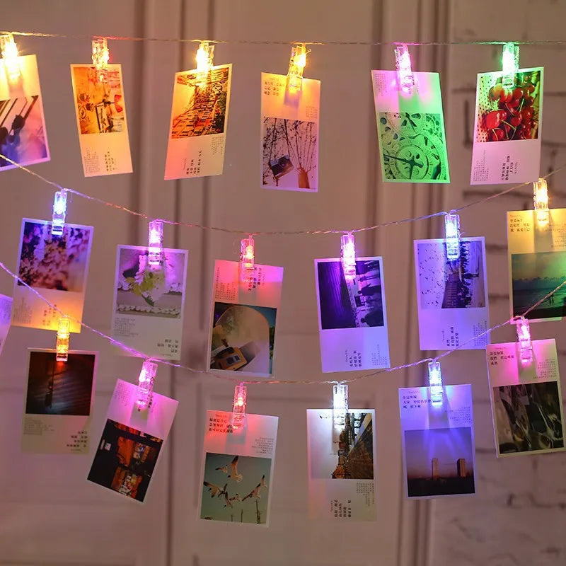 Led Photo Clip Light Chain With Battery Operation - Colour - Changing Lights For Decoration And Photo Presentation