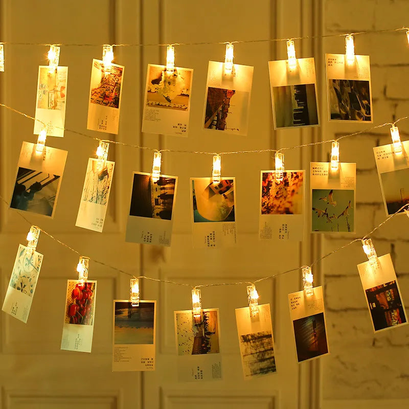 Led Photo Clip Light Chain With Battery Operation - Colour - Changing Lights For Decoration And Photo Presentation