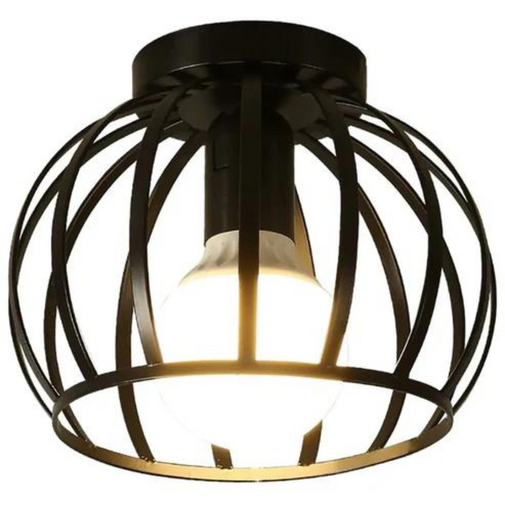 Modern Loft - Style Ceiling Lamp With Open Cage Design