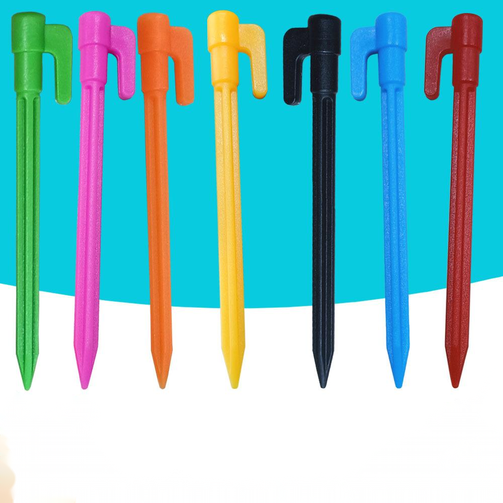 Plastic Tent Pegs with Hooks - Camping Pegs for Tarpaulins and Tarp