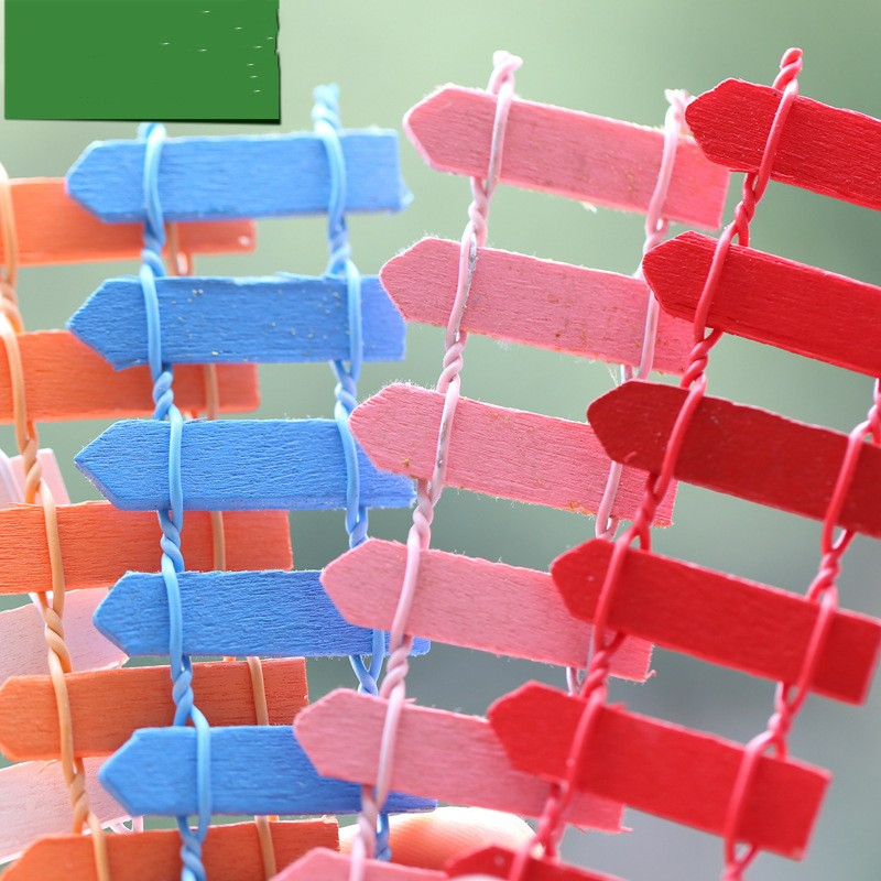 Miniature Wooden Garden Fence - Colourful Decoration for Fairy Gardens and Model Making