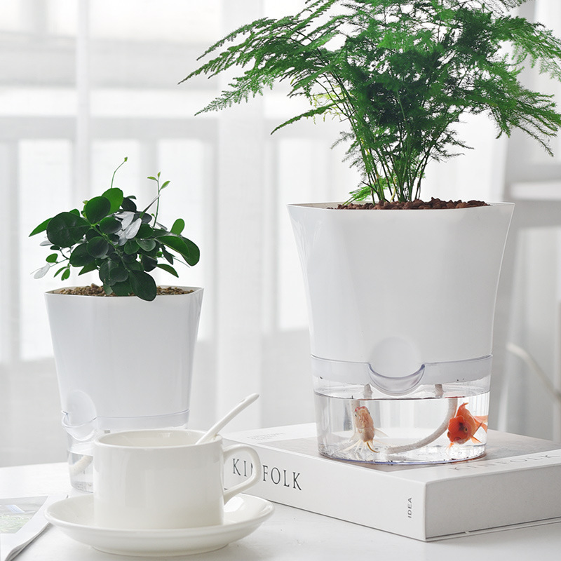 Plant Pot with Water Reservoir - Self - Watering Flower Pot for Houseplants