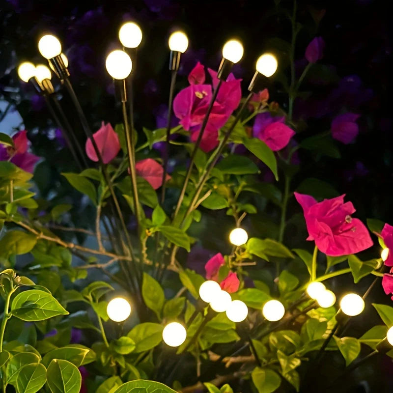 Led Solar Garden Light With Flexible Light Spheres - Waterproof Decorative Light For Flower Beds And Paths