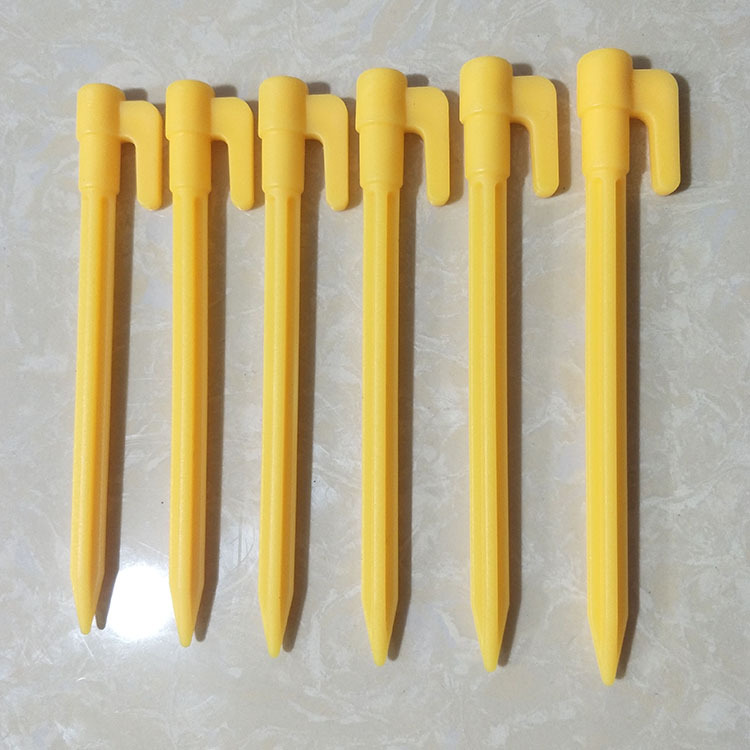 Plastic Tent Pegs with Hooks - Camping Pegs for Tarpaulins and Tarp