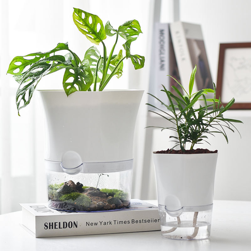 Plant Pot with Water Reservoir - Self - Watering Flower Pot for Houseplants