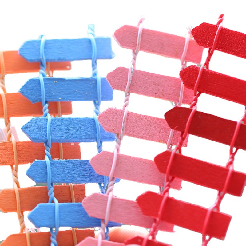 Miniature Wooden Garden Fence - Colourful Decoration for Fairy Gardens and Model Making