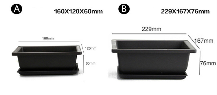 Plant Pot with Saucer - Rectangular Flower Pot for Garden and Balcony