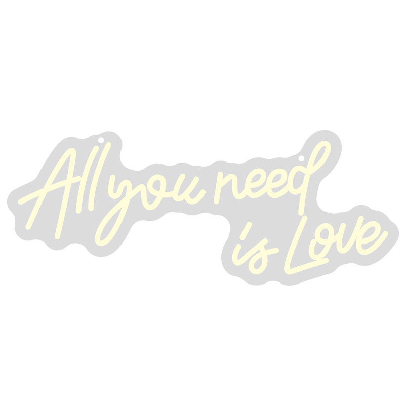 Neon Lettering ' All You Need Is Love ' - Decorative Led Wall Lighting For Indoor Use