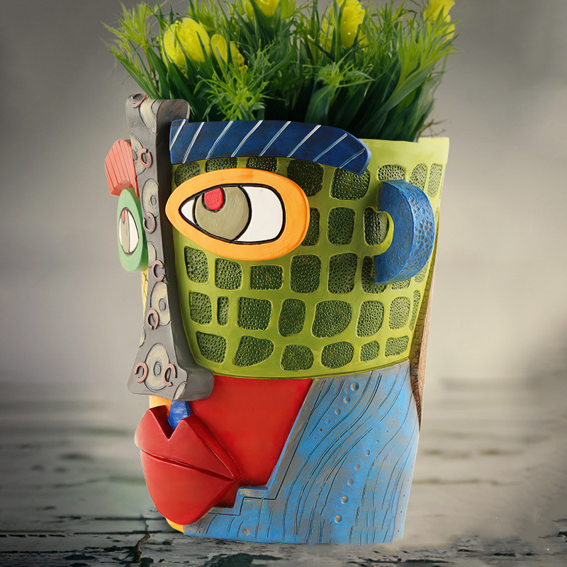 Colourful Face Flower Pot - Creative Decoration for the Home and Garden