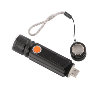USB Rechargeable Magnetic Flashlight - LED Emergency Light With Magnet And Carrying Strap