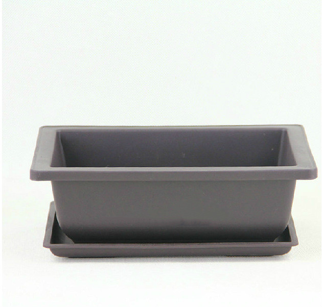 Plant Pot with Saucer - Rectangular Flower Pot for Garden and Balcony