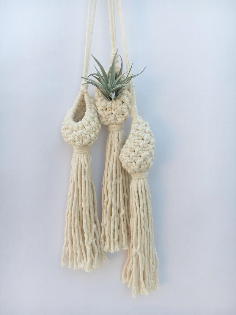 Handmade Macramé Plant Hanger - Decorative Suspension for Plants in Boho Style