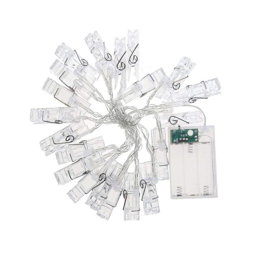 Led Photo Clip Light Chain With Battery Operation - Colour - Changing Lights For Decoration And Photo Presentation