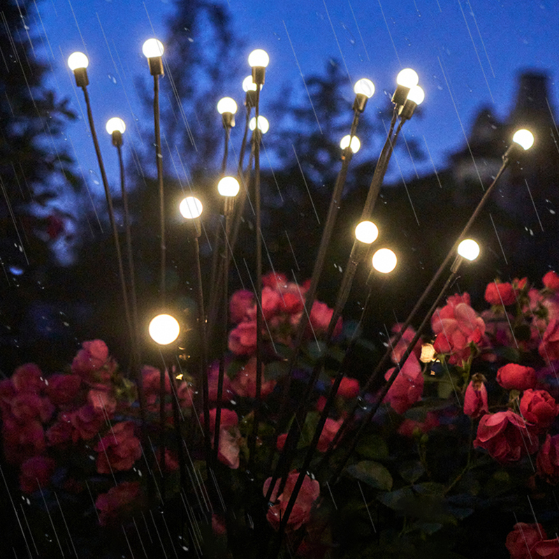 Led Solar Garden Light With Flexible Light Spheres - Waterproof Decorative Light For Flower Beds And Paths