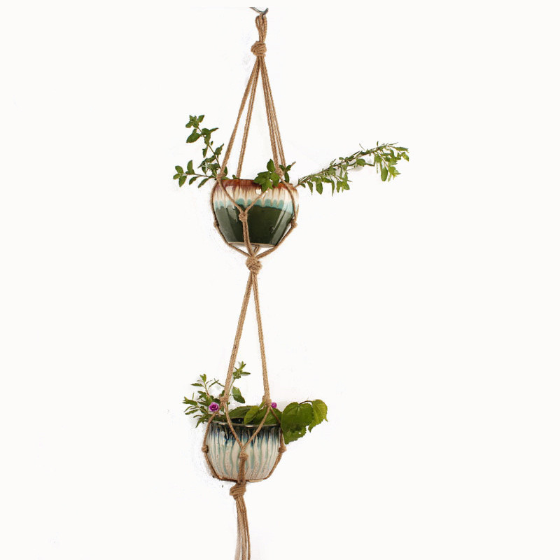 Macramé Plant Hanger Made From Cotton Rope - Stylish Suspension for Pots