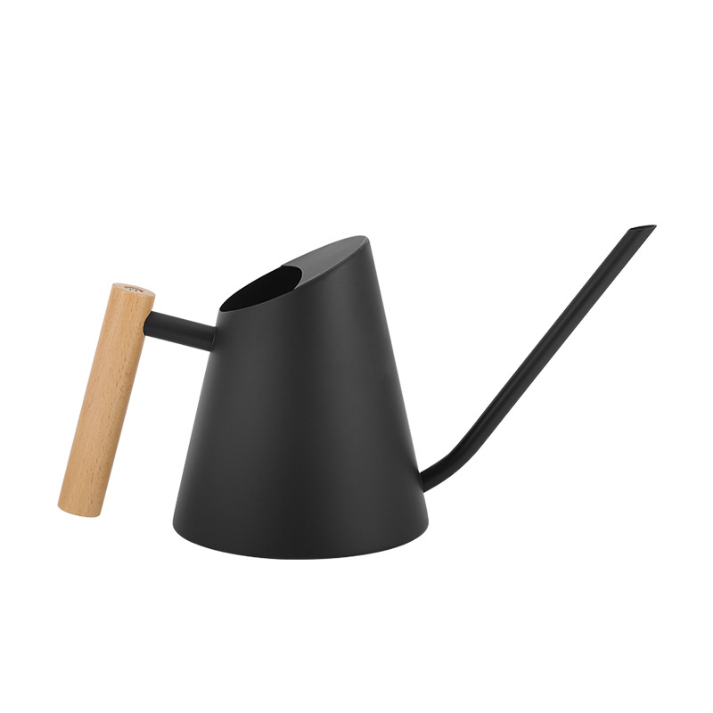 Modern Watering Can with Wooden Handle - Stylish Watering Can for Plants in the Garden