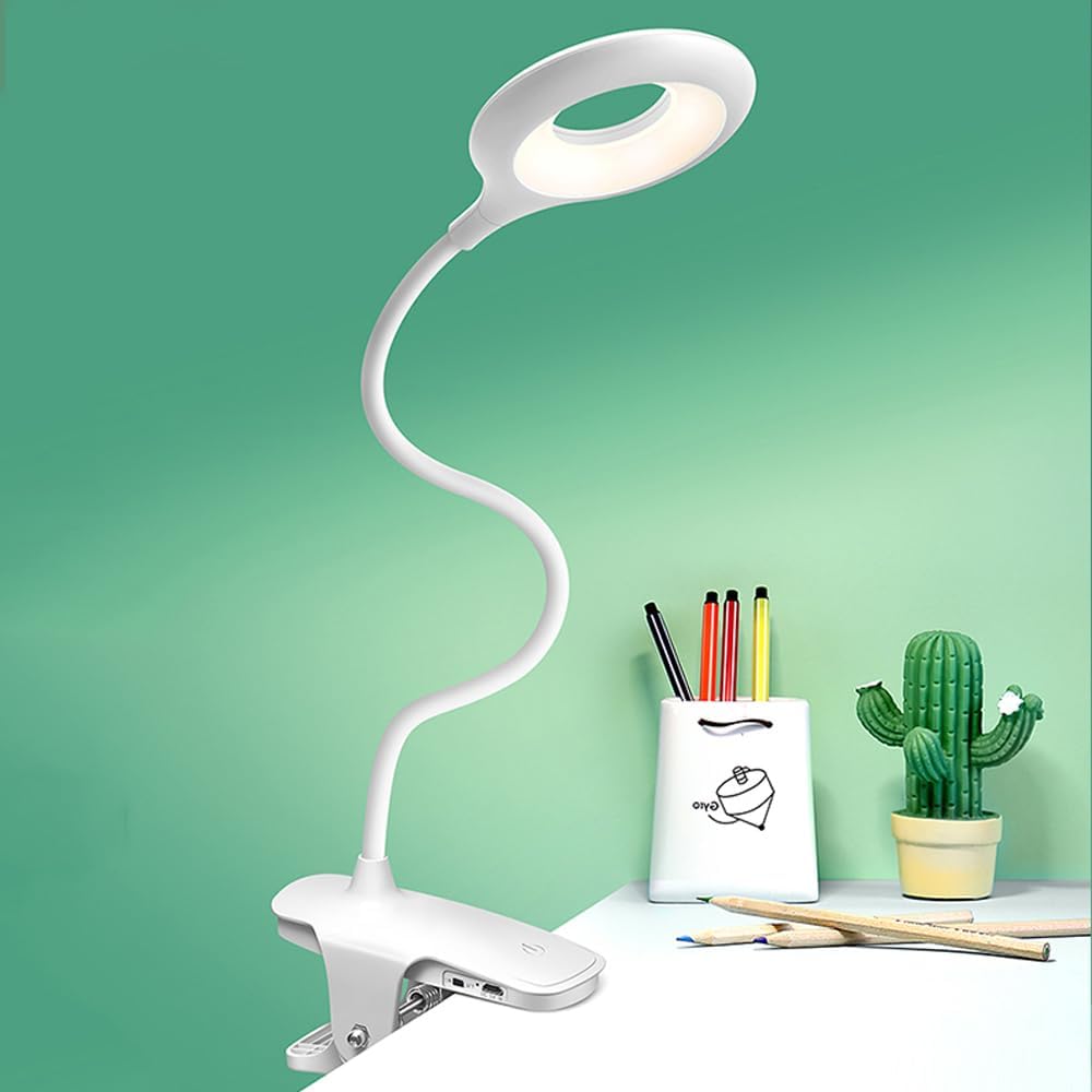 Rechargeable Led Desk Lamp With Clip - Adjustable Desk Lamp For Home Office And Study