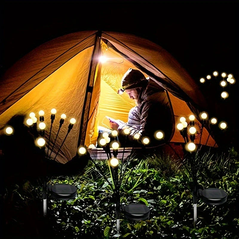 Led Solar Garden Light With Flexible Light Spheres - Waterproof Decorative Light For Flower Beds And Paths