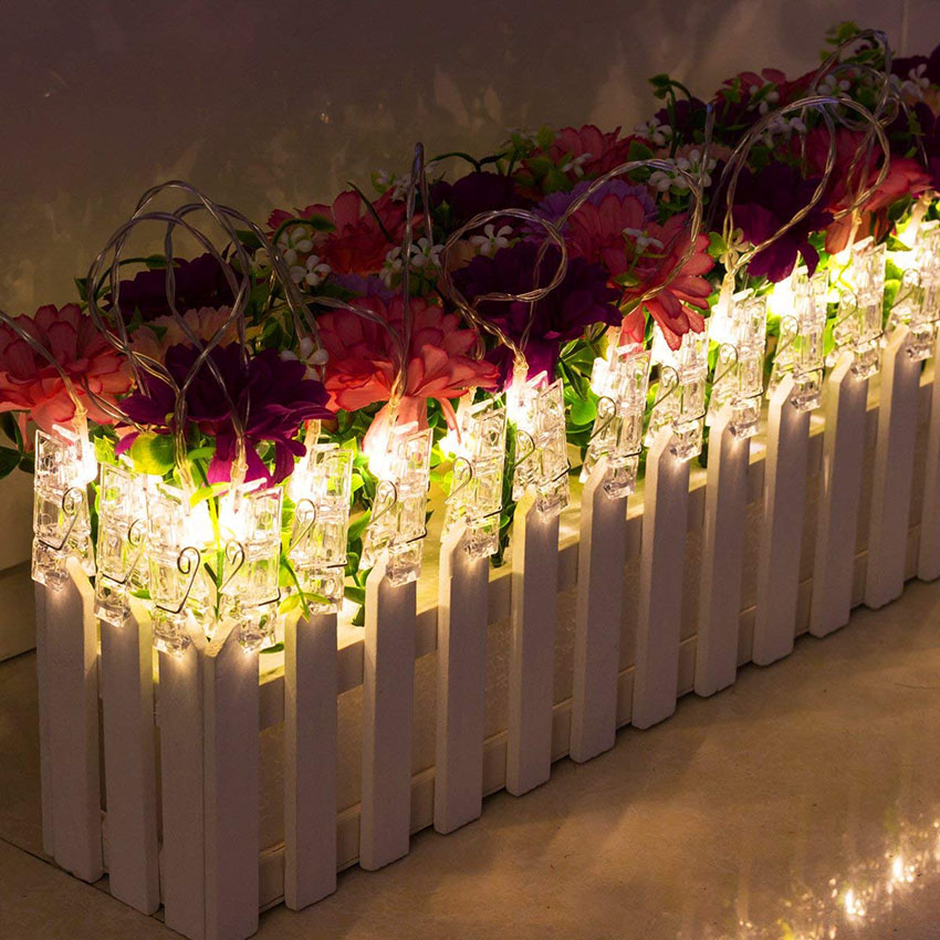 Led Photo Clip Light Chain With Battery Operation - Colour - Changing Lights For Decoration And Photo Presentation