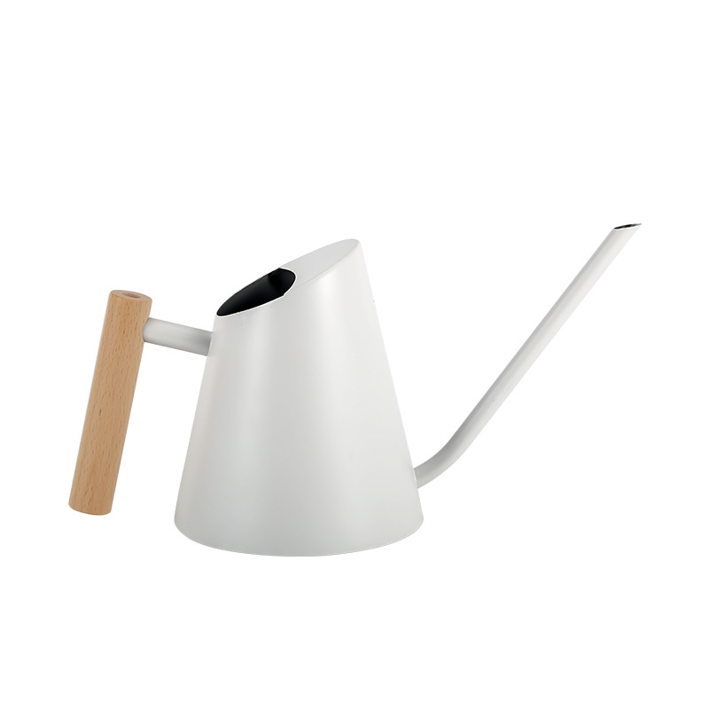 Modern Watering Can with Wooden Handle - Stylish Watering Can for Plants in the Garden