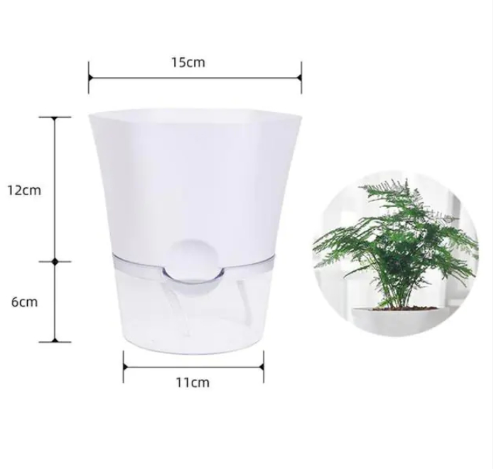 Plant Pot with Water Reservoir - Self - Watering Flower Pot for Houseplants