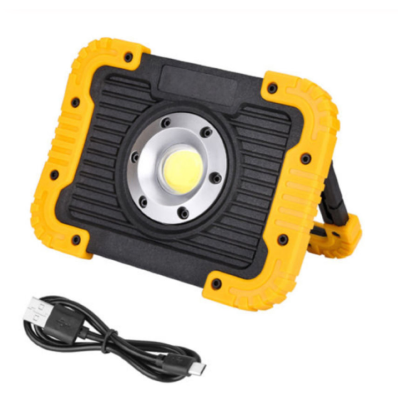 Rechargeable LED Construction Site Floodlight - Portable Work Light With USB And Robust Cover