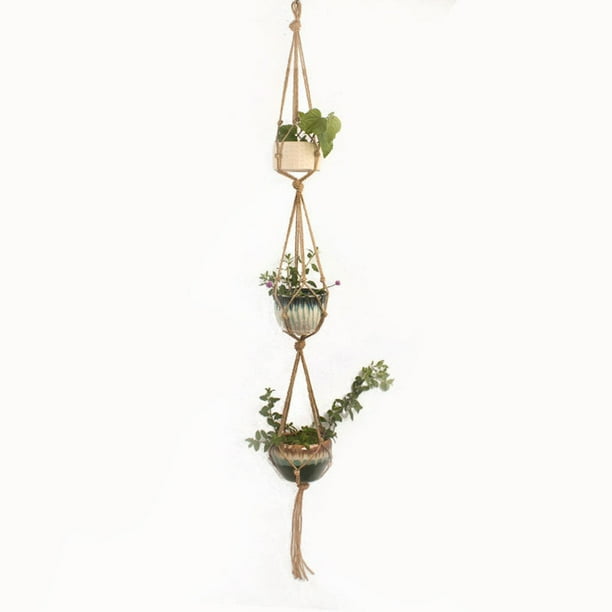Macramé Plant Hanger Made From Cotton Rope - Stylish Suspension for Pots
