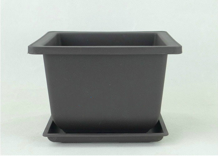 Plant Pot with Saucer - Rectangular Flower Pot for Garden and Balcony