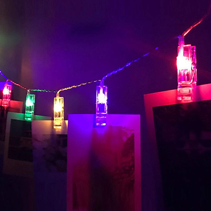 Led Photo Clip Light Chain With Battery Operation - Colour - Changing Lights For Decoration And Photo Presentation