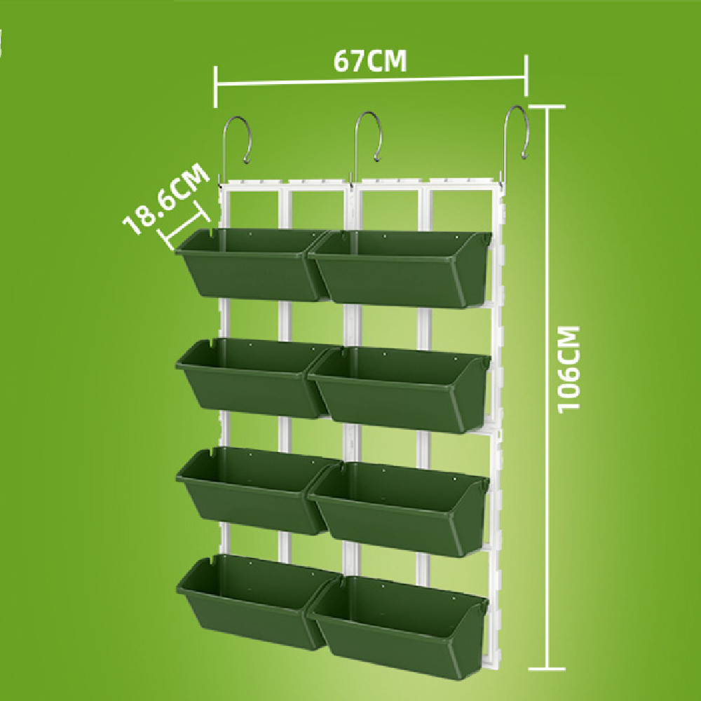 Vertical Plant Storage with 8 Pockets - Wall - Mounted Plant Shelf for Balcony and Garden