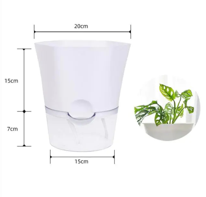 Plant Pot with Water Reservoir - Self - Watering Flower Pot for Houseplants