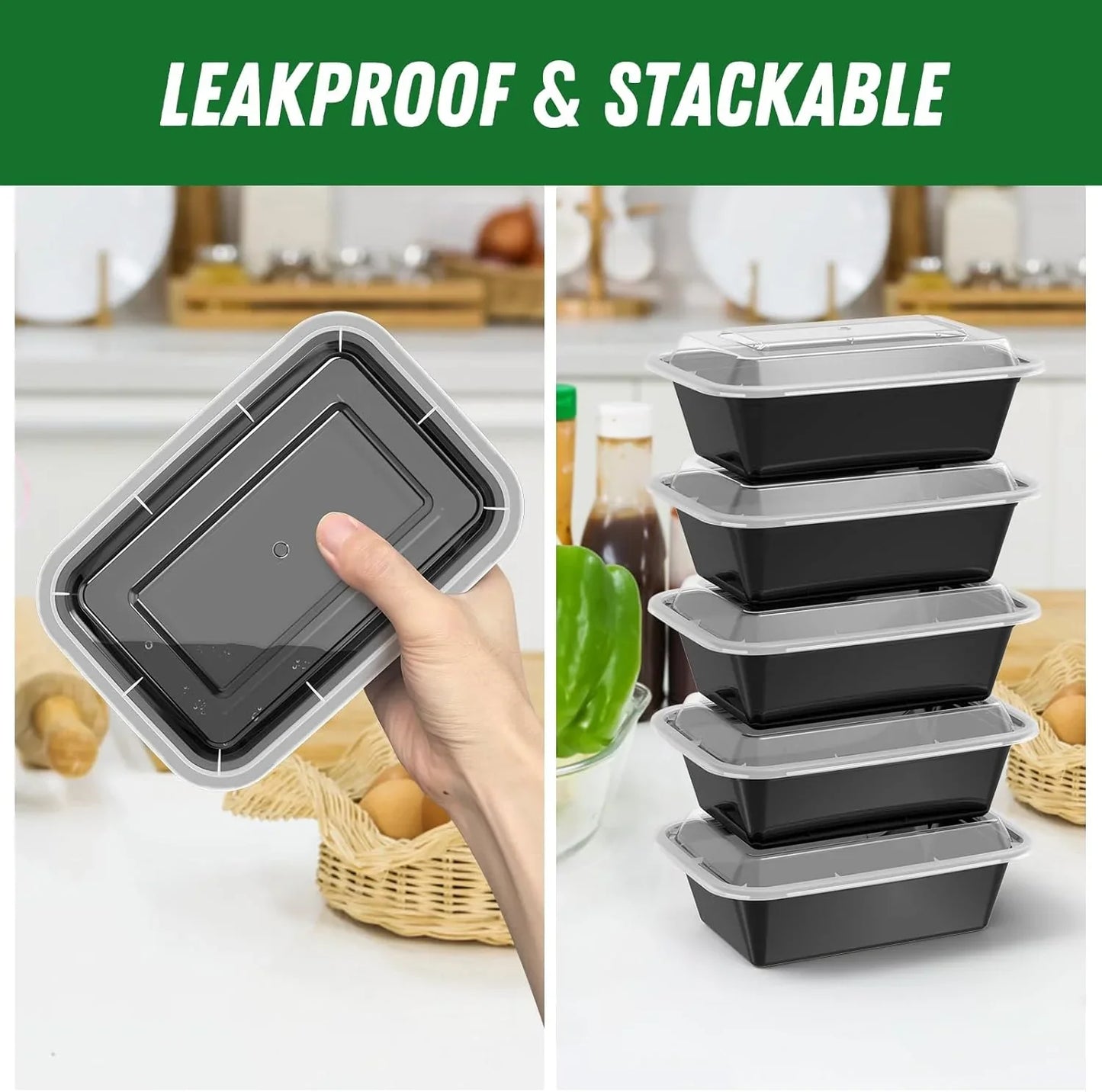 50 - Piece Meal Prep Container Set with Lid - Ideal for Meal Preparation