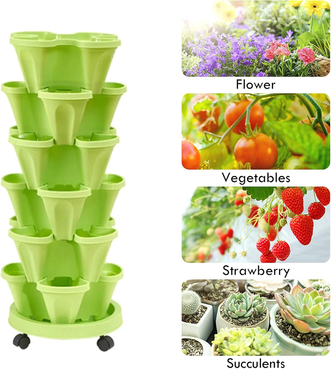 6 - Layer Vertical Plant Tower - Three - Dimensional Flower System for the Garden