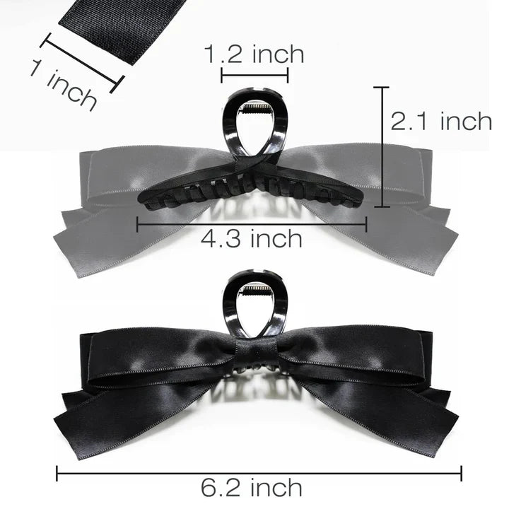 Large Hair Clips With Satin Bows