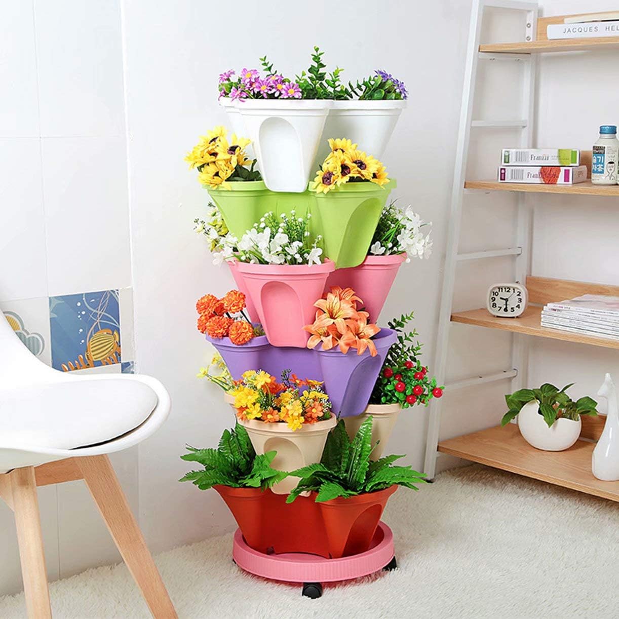 6 - Layer Vertical Plant Tower - Three - Dimensional Flower System for the Garden