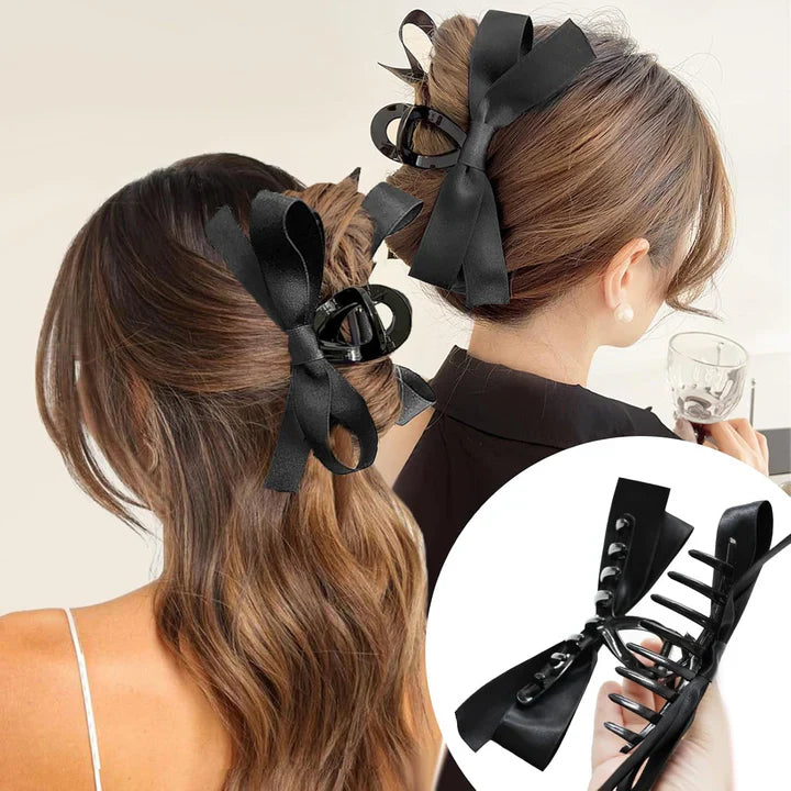 Large Hair Clips With Satin Bows
