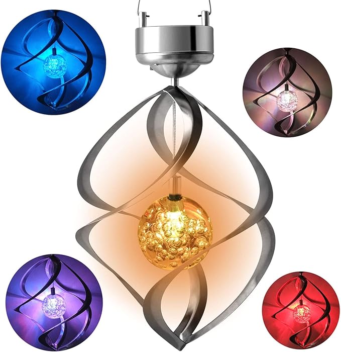 Led Solar Wind Chimes With Colour Change - Decorative Garden Lighting For Outdoors