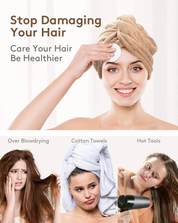 Microfiber Hair Towel Set | 3-Pack for Quick Drying