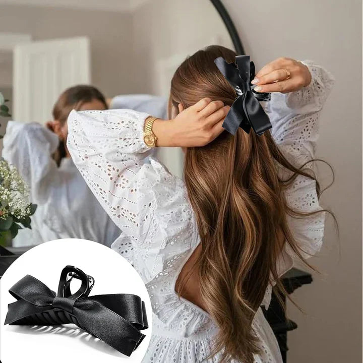 Large Hair Clips With Satin Bows