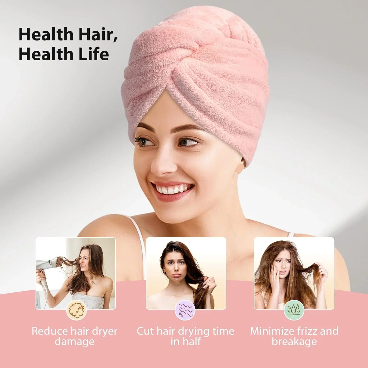 Microfiber Hair Towel Set | 3-Pack for Quick Drying