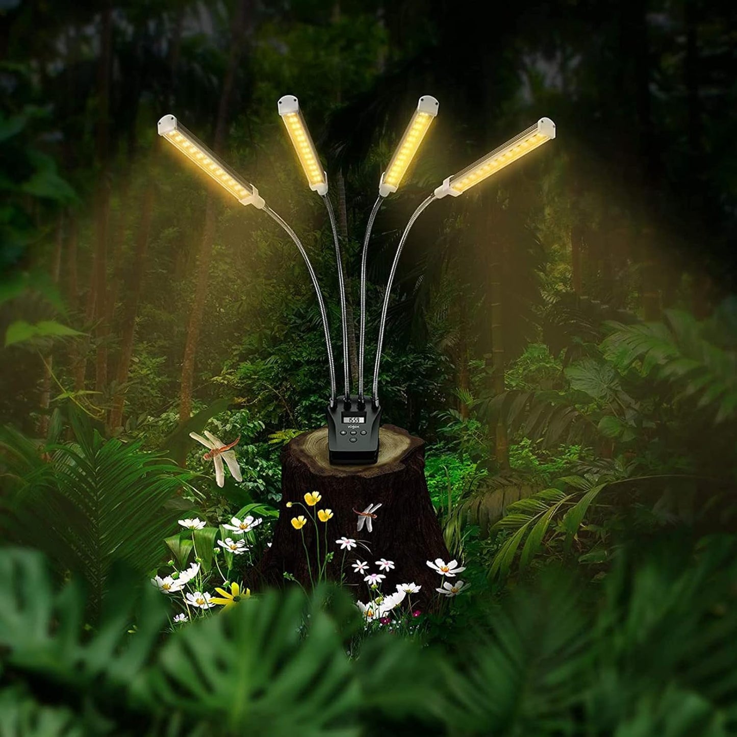 Plant Grow Light with 4 Flexible Arms and Dimming Function for Indoor Gardens