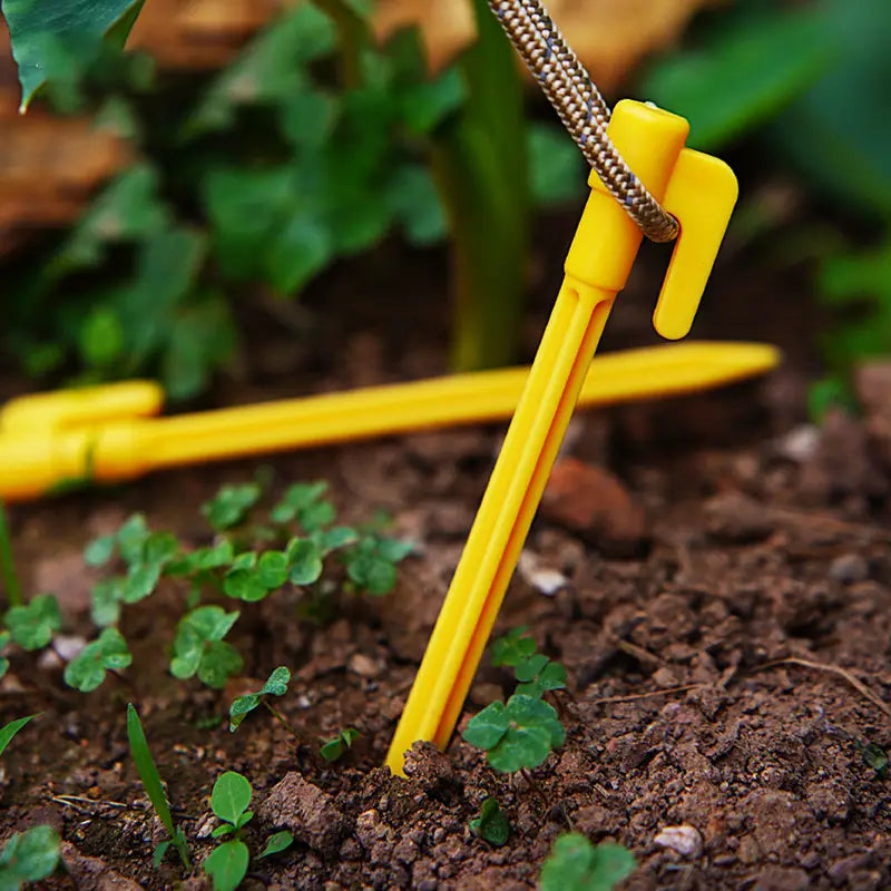 Plastic Tent Pegs with Hooks - Camping Pegs for Tarpaulins and Tarp