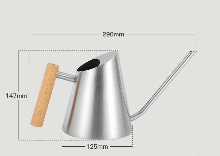 Modern Watering Can with Wooden Handle - Stylish Watering Can for Plants in the Garden