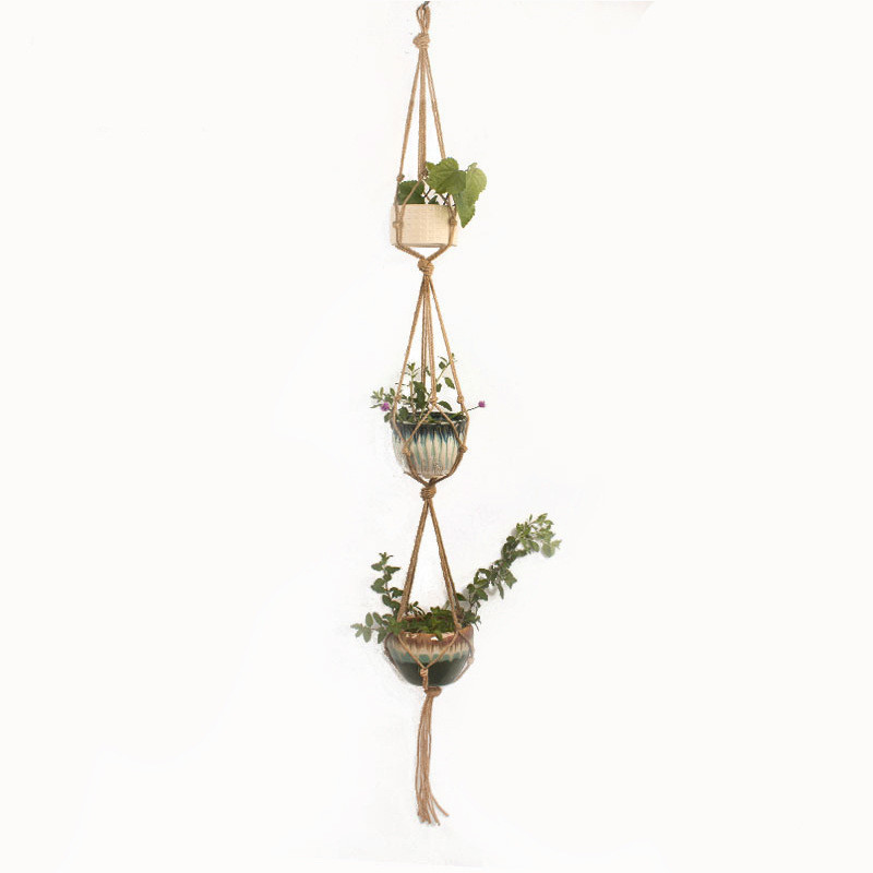 Macramé Plant Hanger Made From Cotton Rope - Stylish Suspension for Pots