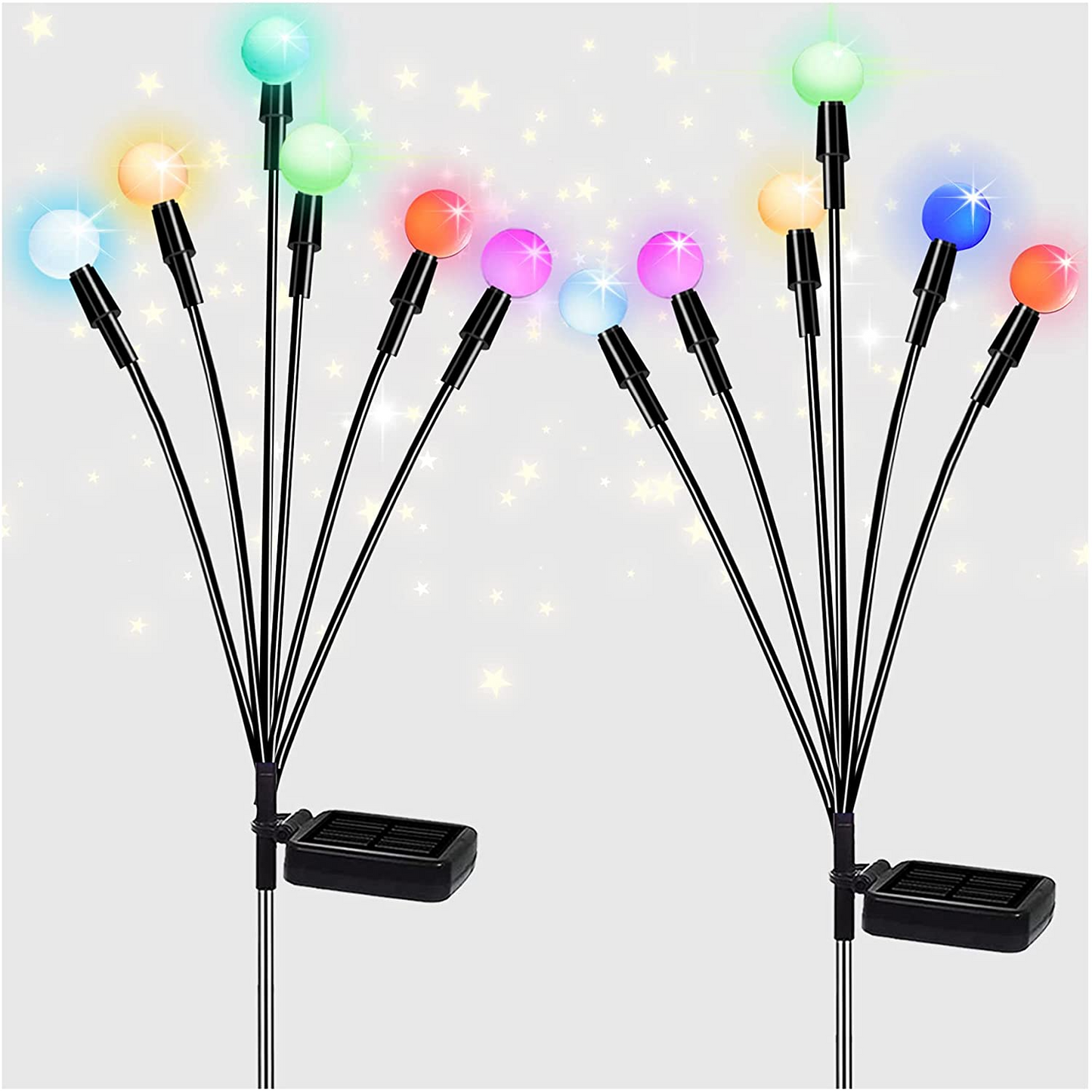 Led Solar Garden Light With Flexible Light Spheres - Waterproof Decorative Light For Flower Beds And Paths