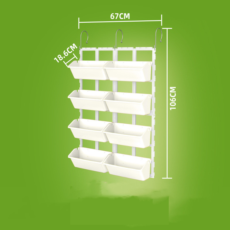 Vertical Plant Storage with 8 Pockets - Wall - Mounted Plant Shelf for Balcony and Garden
